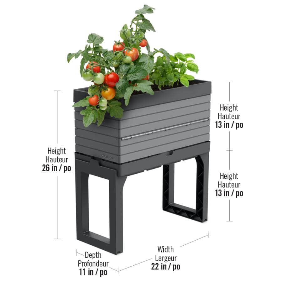 5 Piece Grey Modular Garden Planter Kit