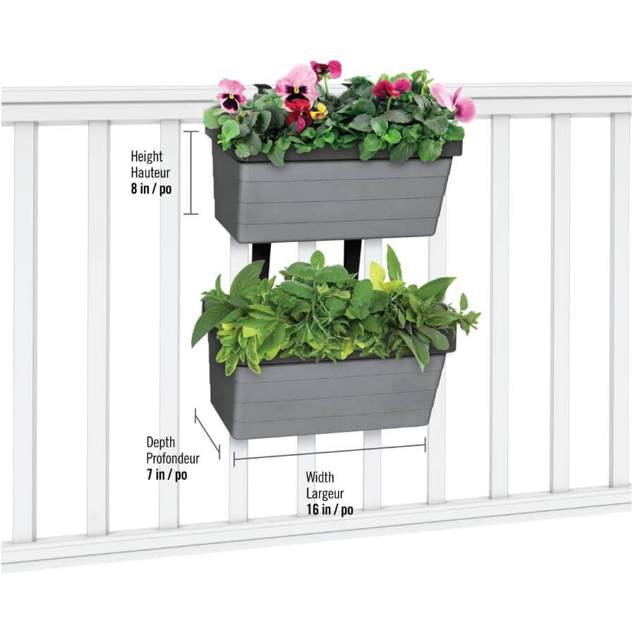 Botanica Hanging Garden with Straps - Grey, 2 Pack