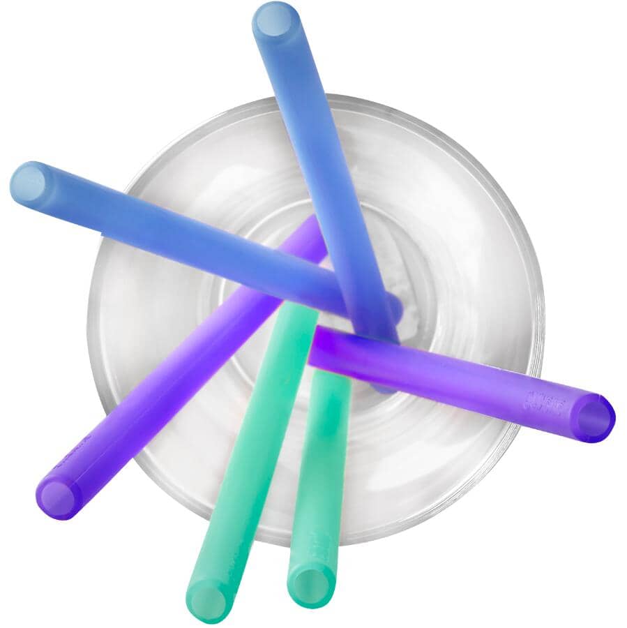 Reusable Silicone Straw Set - 6 Piece