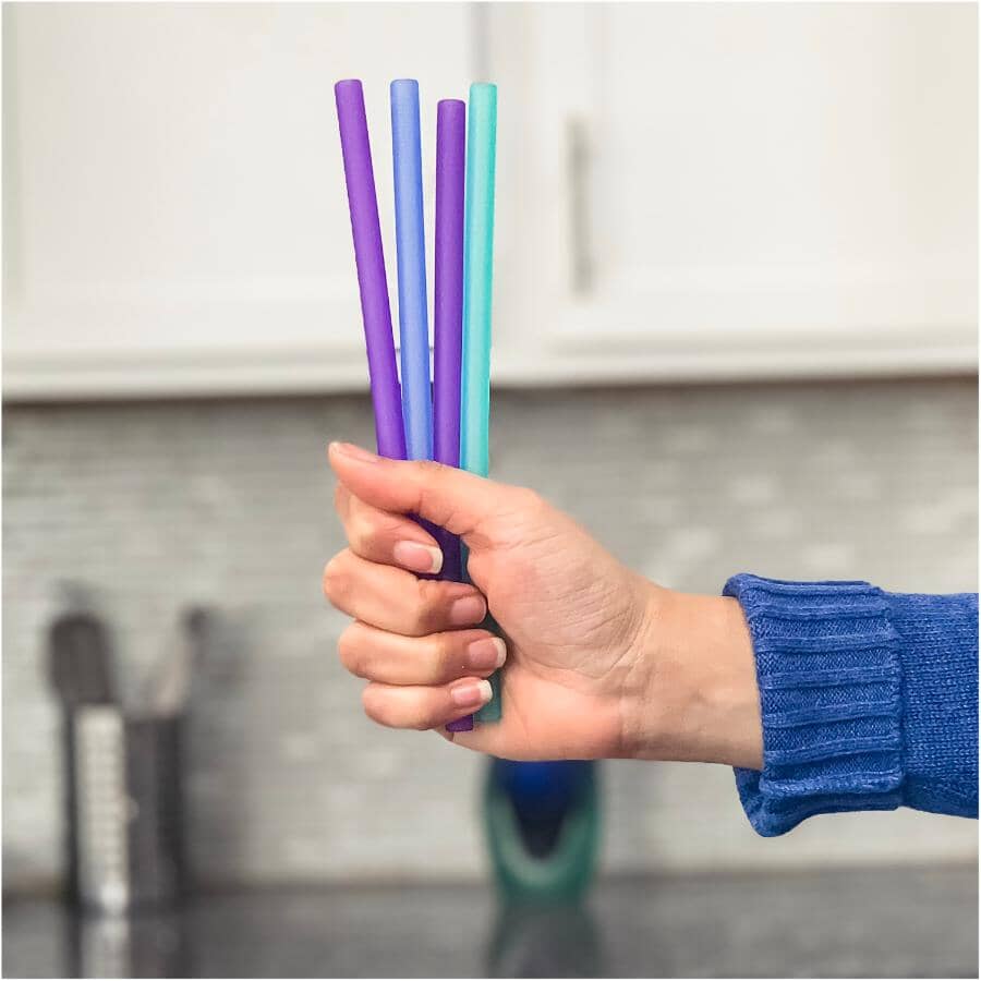 Reusable Silicone Straw Set - 6 Piece