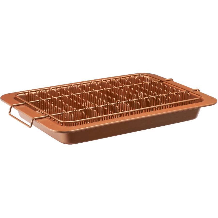 Bacon Bonanza Non-Stick Pan with Rack - Copper, 2 Pc