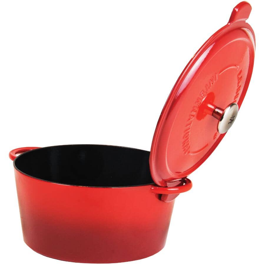 Cast Iron Round Dutch Oven - Red, 5.5 Qt
