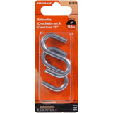 2" Zinc Open S Hooks - 2 Pack
