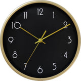 10" Round Wall Clock - Gold & Black
