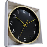 10" Round Wall Clock - Gold & Black