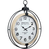 16" Round Wall Clock - Wood/Metal
