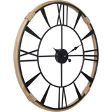 24" Round Wall Clock - Wood/Metal