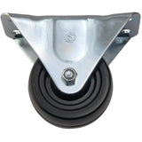 3" 210lb Rubber Rigid Plate Caster