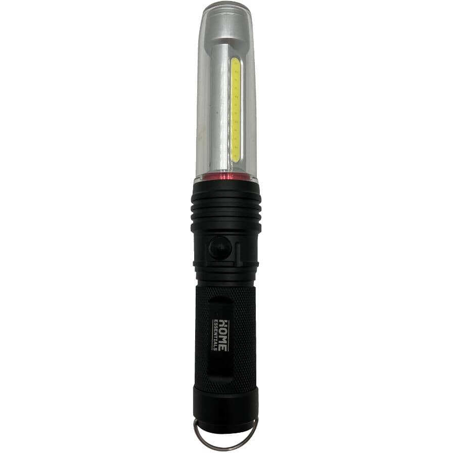 Aluminum LED COB Flashlight - with 3 AAA Batteries
