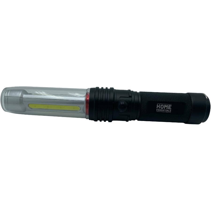 Aluminum LED COB Flashlight - with 3 AAA Batteries