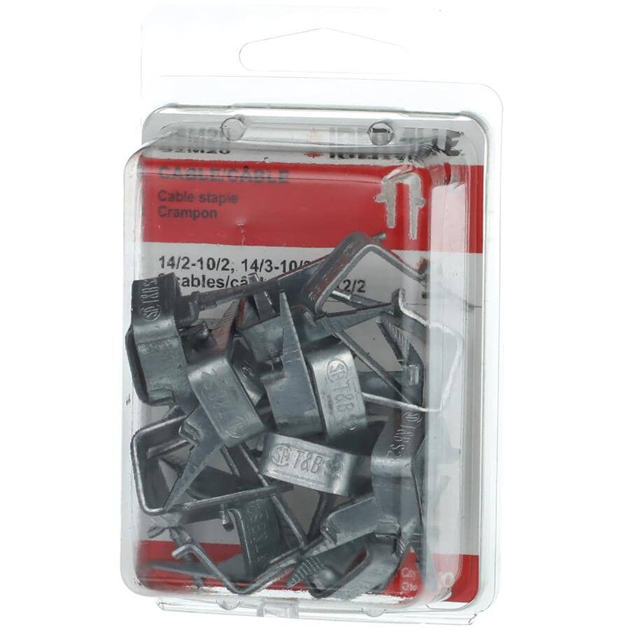 20 Pack 12/3 Black Steel Cable Staples