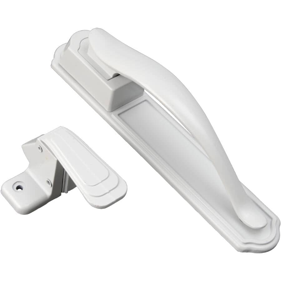 White Deluxe Storm Door Handle Set