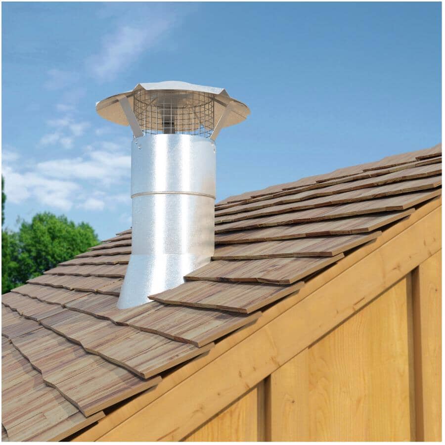 3" Galvanized Rain Cap, with Arrest