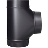 6" Diameter 24 Gauge Black Stove Pipe Tee