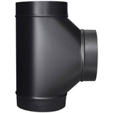 7" Diameter 24 Gauge Black Stove Pipe Tee