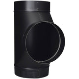 7" Diameter 24 Gauge Black Stove Pipe Tee