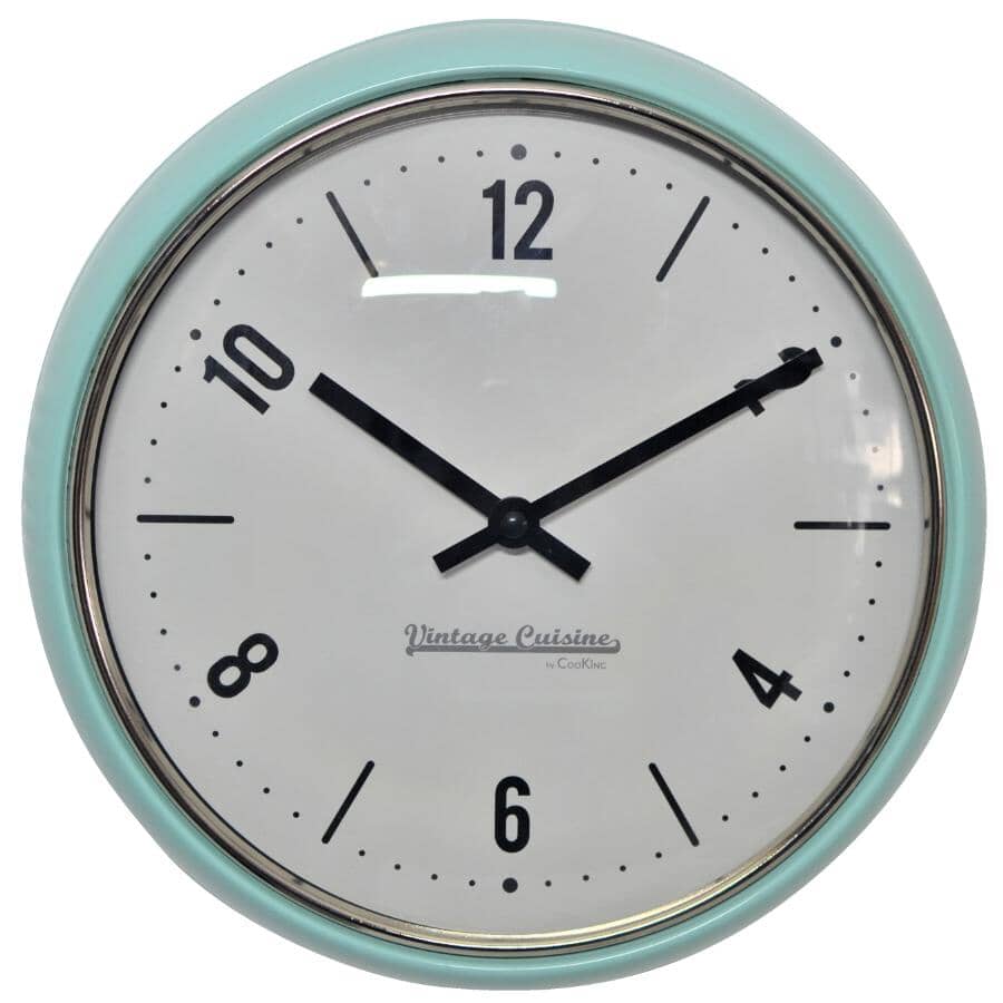 12" Round Wall Clock - Mint