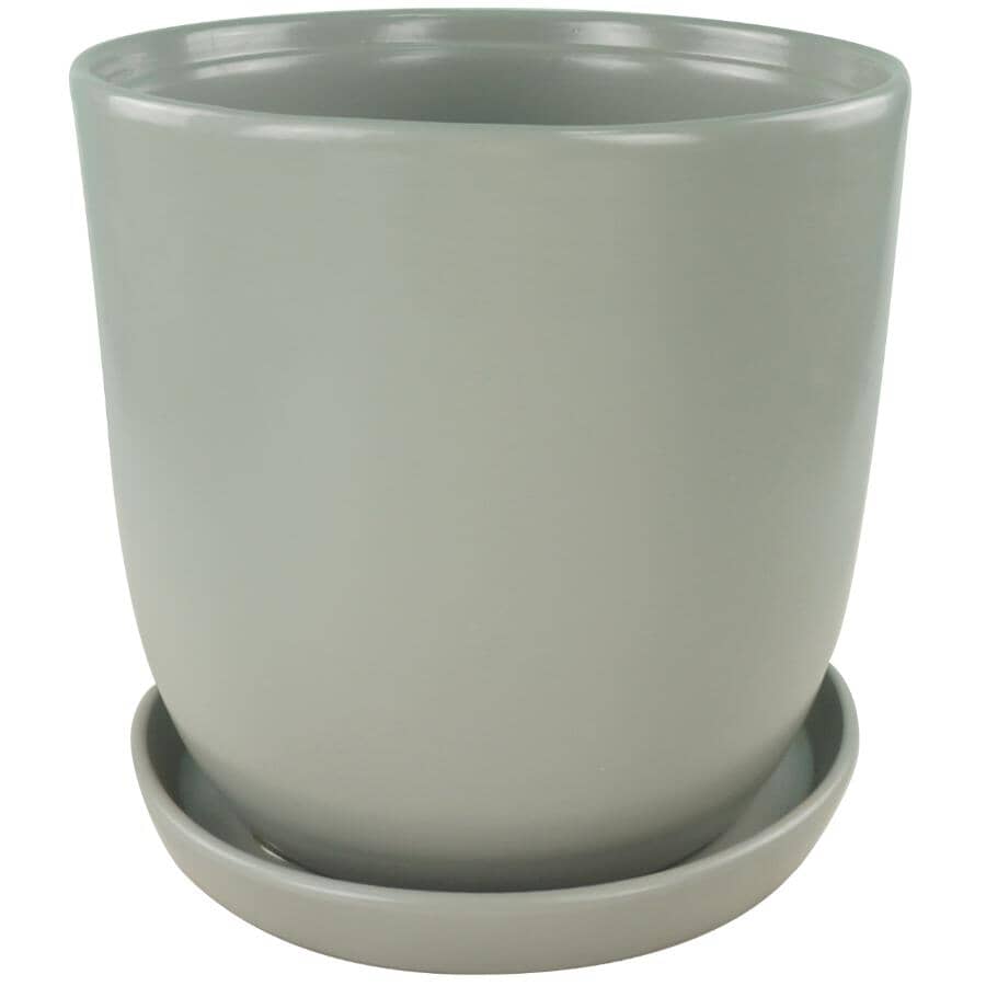 7.75" Egg Pot Ceramic Planter - Matte Grey