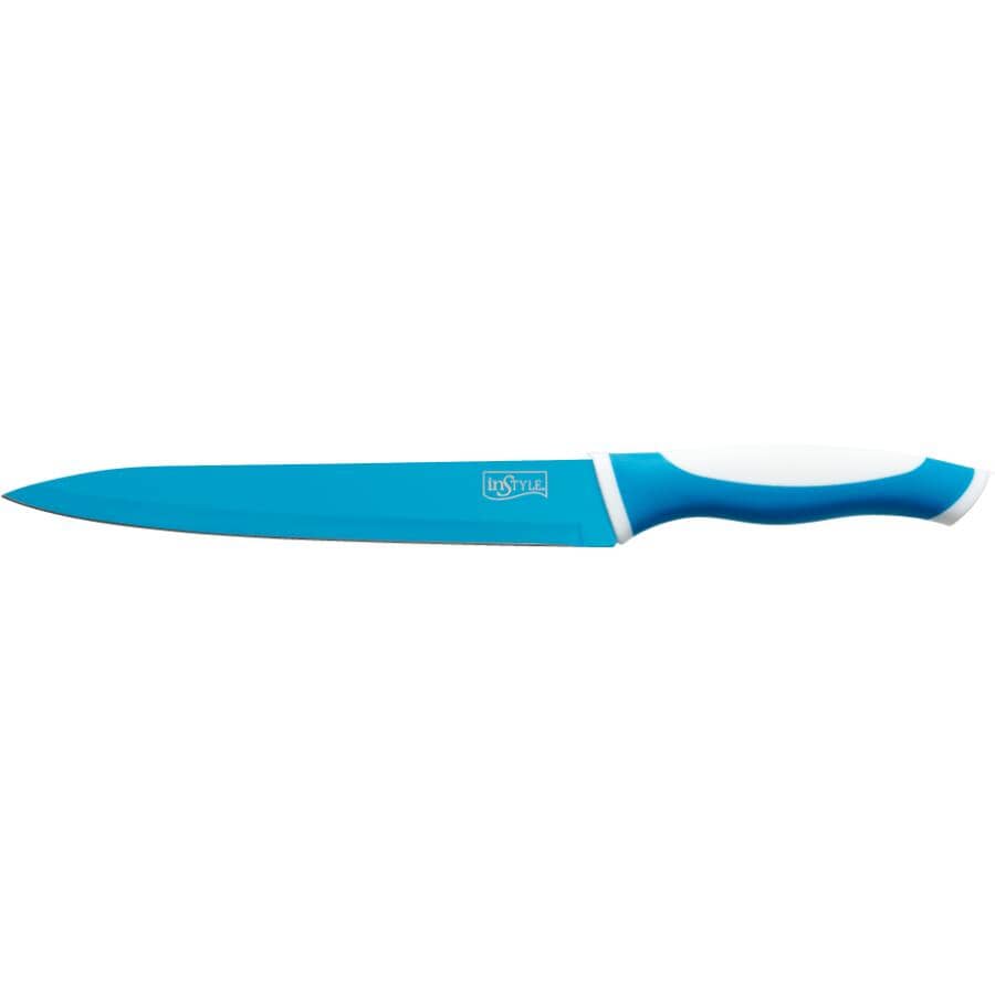 Carving Knife with Sheath - Light Blue, 8"