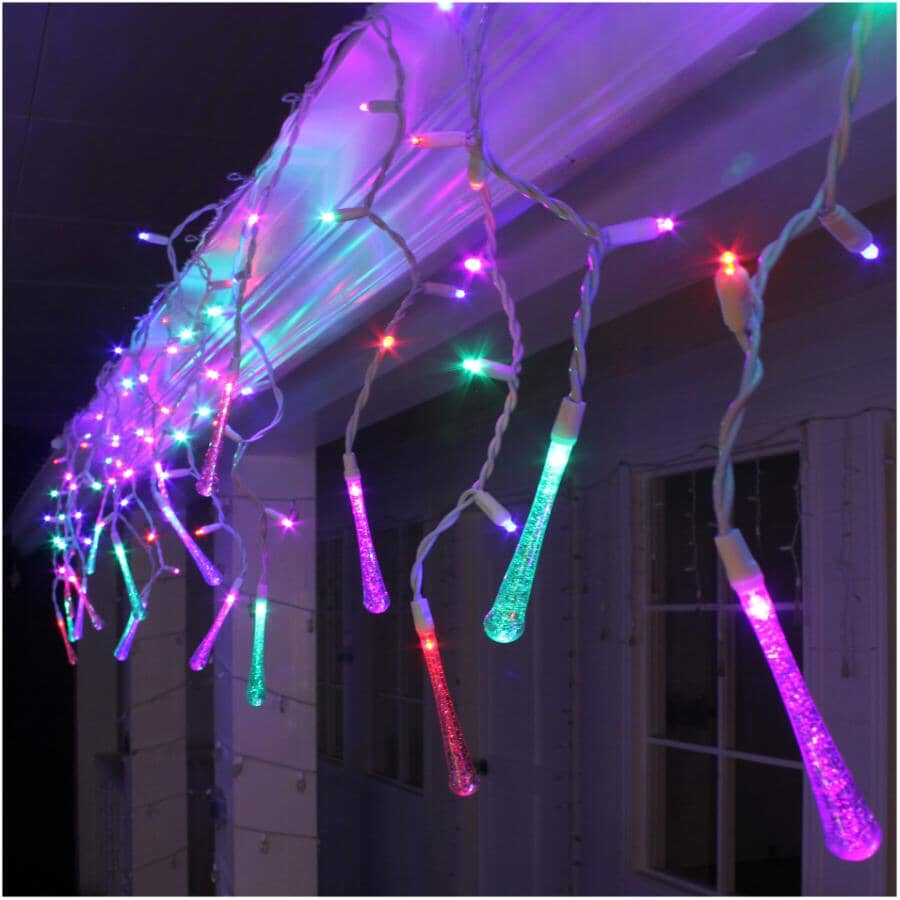 Glitter Icicle 5 mm Light Set - Multi-Colour, 100 LEDs