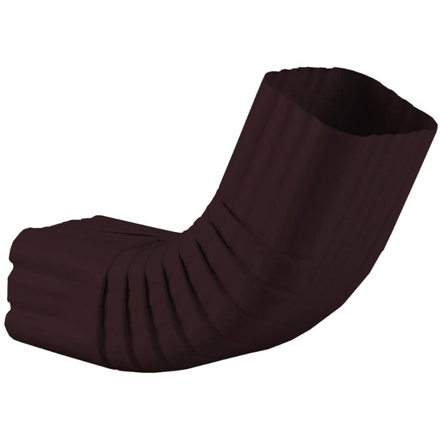 3" Square Aluminum Gutter Elbow - Semi-Gloss Chocolate Brown