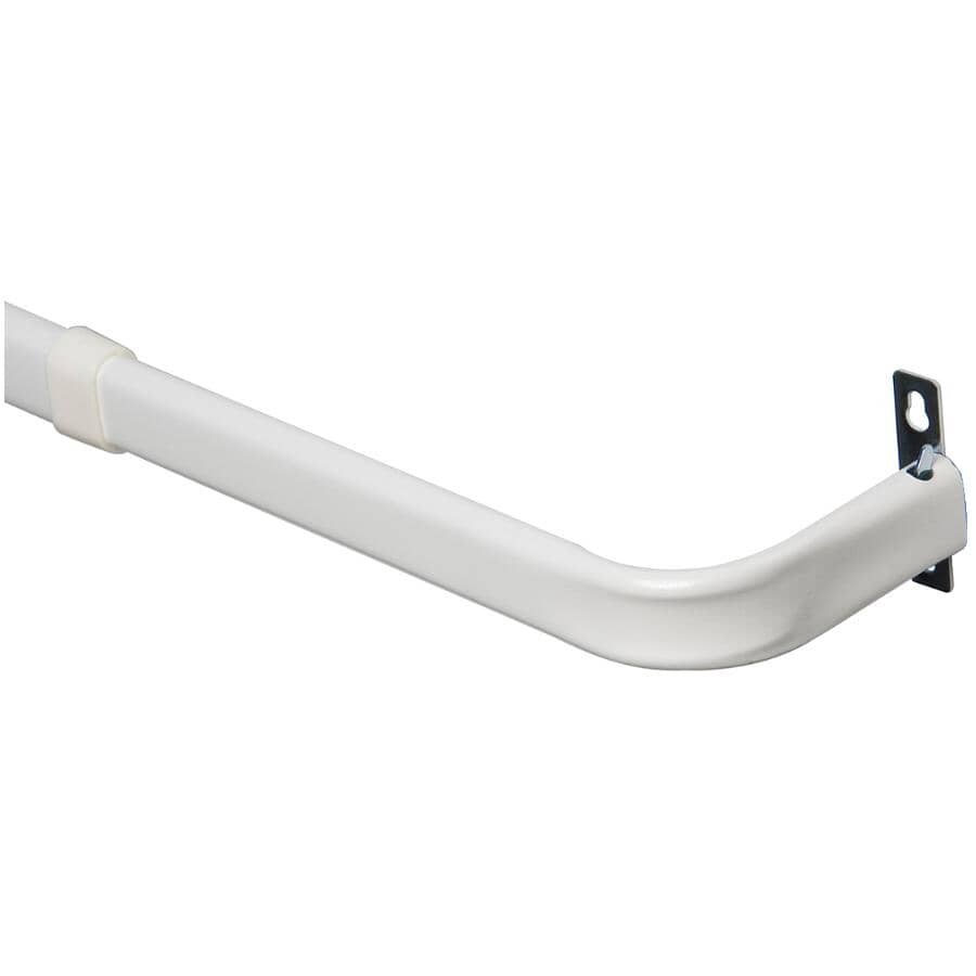 48" - 86" White Heavy Duty Projection Curtain Rod