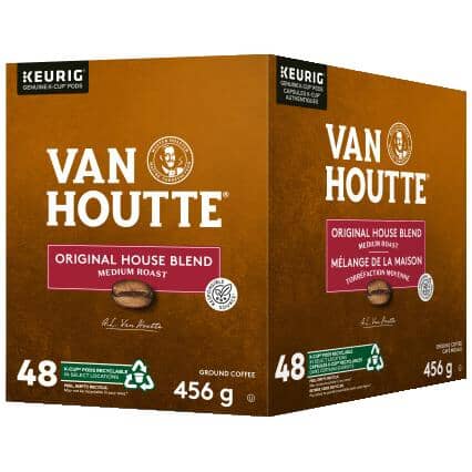 Van Houtte Original House Blend Medium Roast Coffee K-Cup Pods - 48 Pack