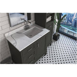 36" W x 22" D Windsor Vanity with Quartz Stone Top -  Single Door + Three Drawers, Charcoal
