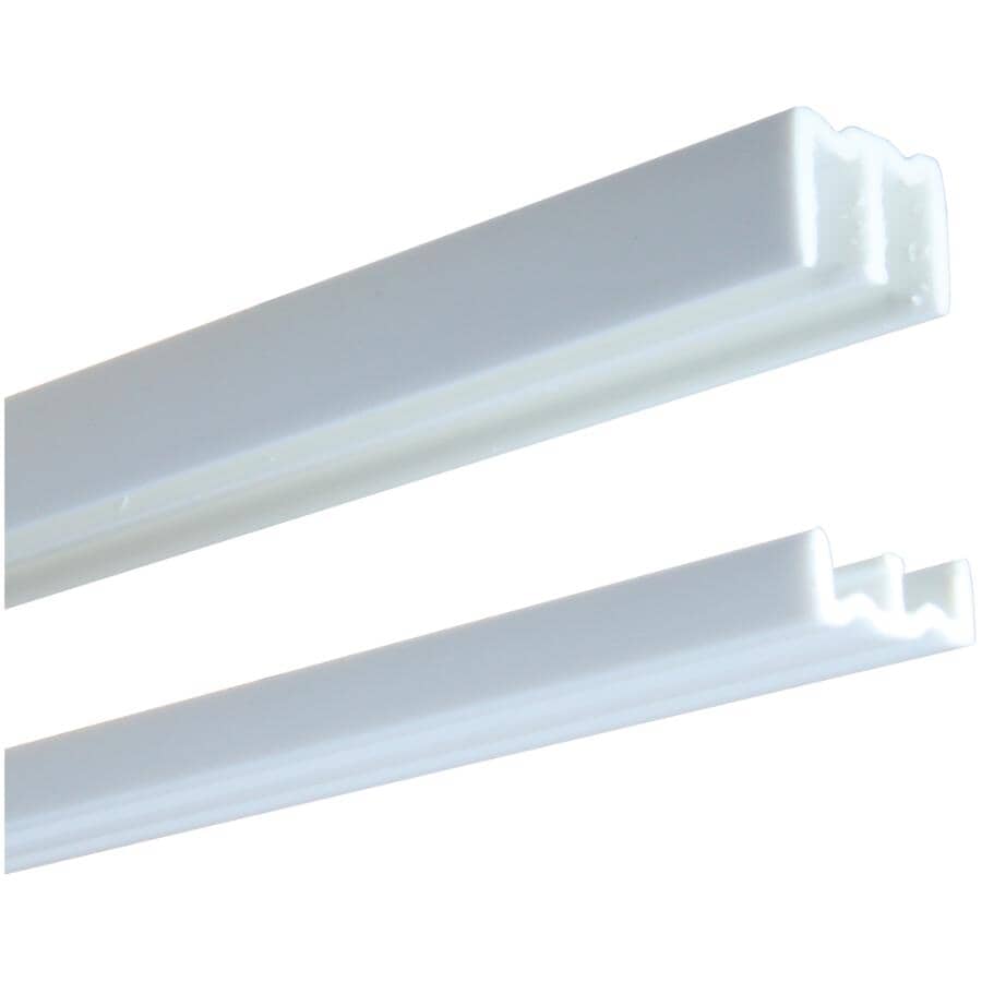 1/4" x 48" White Plastic Track