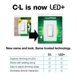 Diva Single Pole + 3 Way Dimmer Switch for CFL and LED Light Bulbs - White