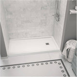 60" x 32" Zone Shower Base - with Right Hand Drain, White