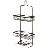 2 Tier Shower Caddy - with Soap Dish, Black