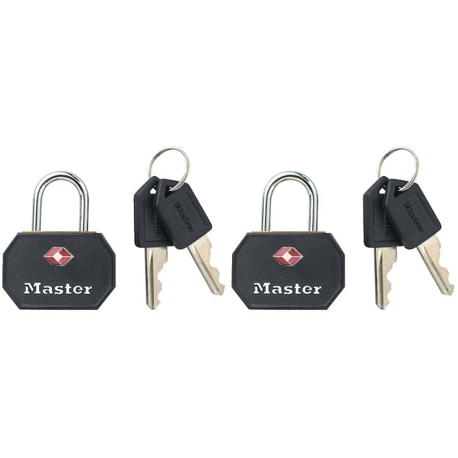 2 Pack 1-1/4" Keyed Alike TSA Luggage Padlocks