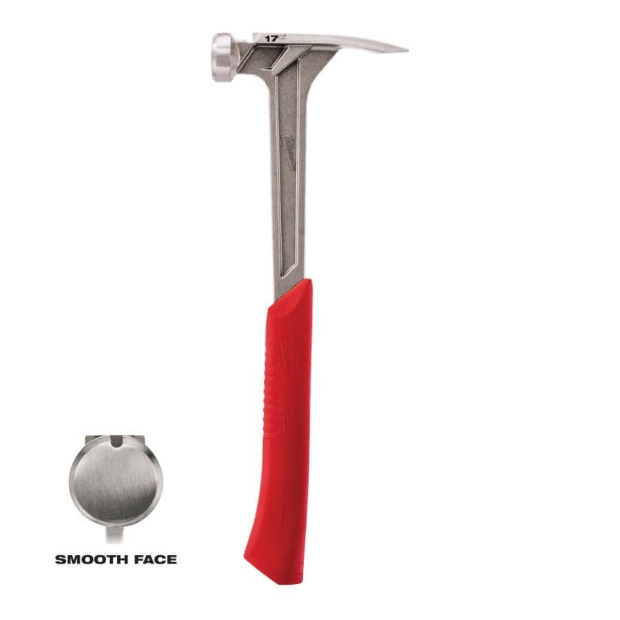 17 oz Smooth Face Framing Hammer - with Straight Claw