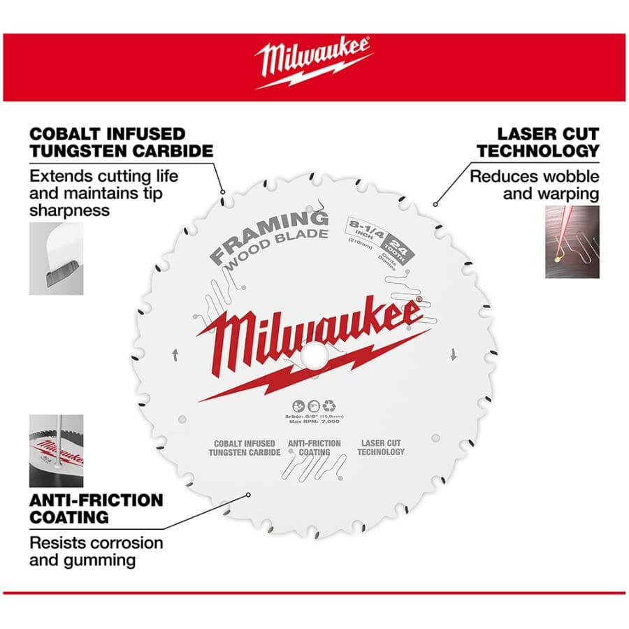 8-1/4" 24 Tooth Carbide Framing Circular Saw Blade