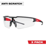 Anti-Scratch Performance Safety Glasses - Clear, 3 Pack