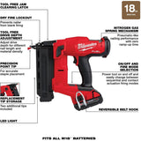 M18 Fuel Cordless Brad Nailer Kit - with Battery, Charger & Tool Bag, 18 Gauge