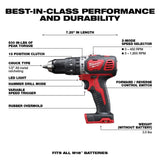 M18 Redlithium Cordless Compact 1/2" Hammer Drill Driver Kit - 18V + 2 Batteries + Charger + Tool Bag