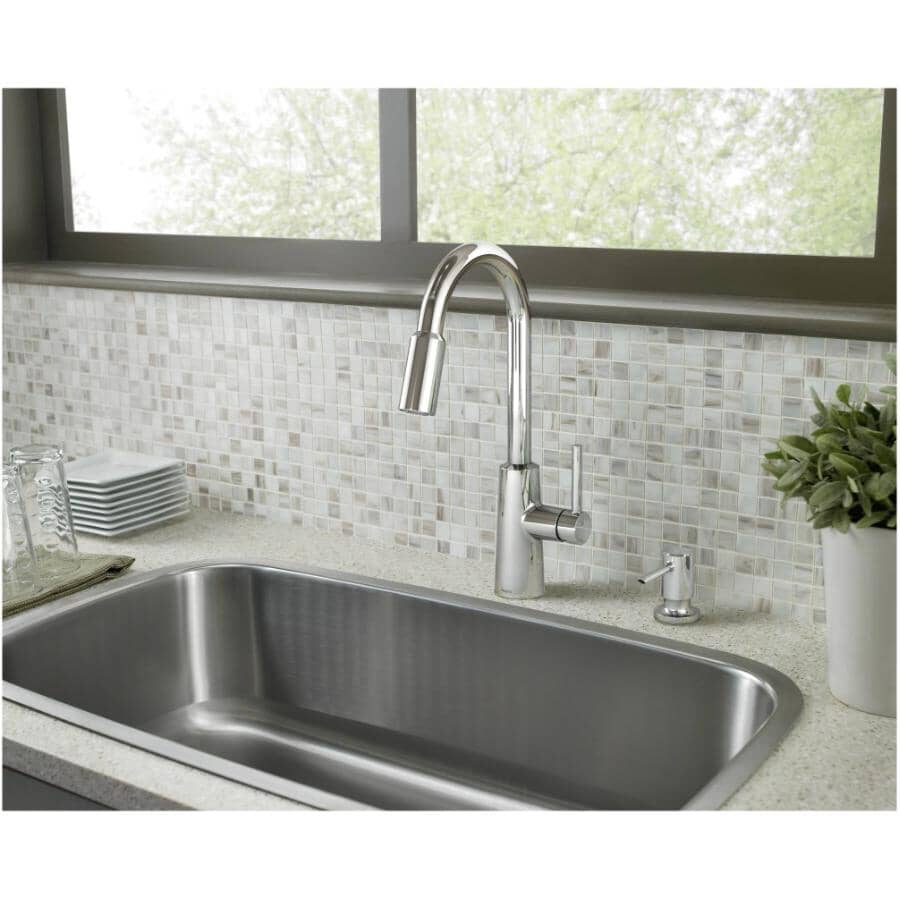 Nori Single Handle Pull-Down Kitchen Faucet - with Soap Dispenser, Chrome