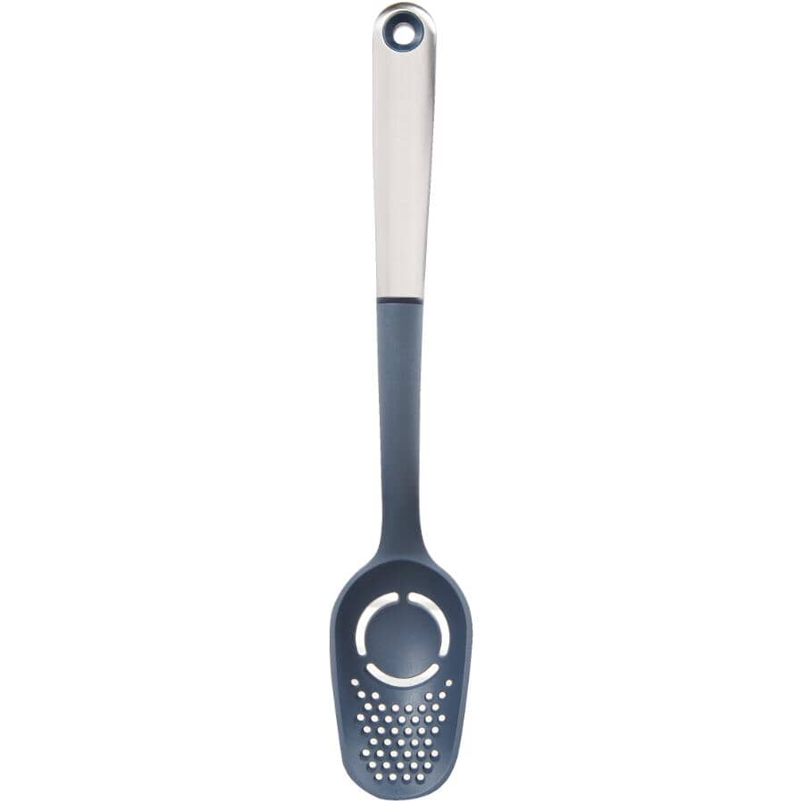 Nylon Slotted Spoon - Grey, 13"