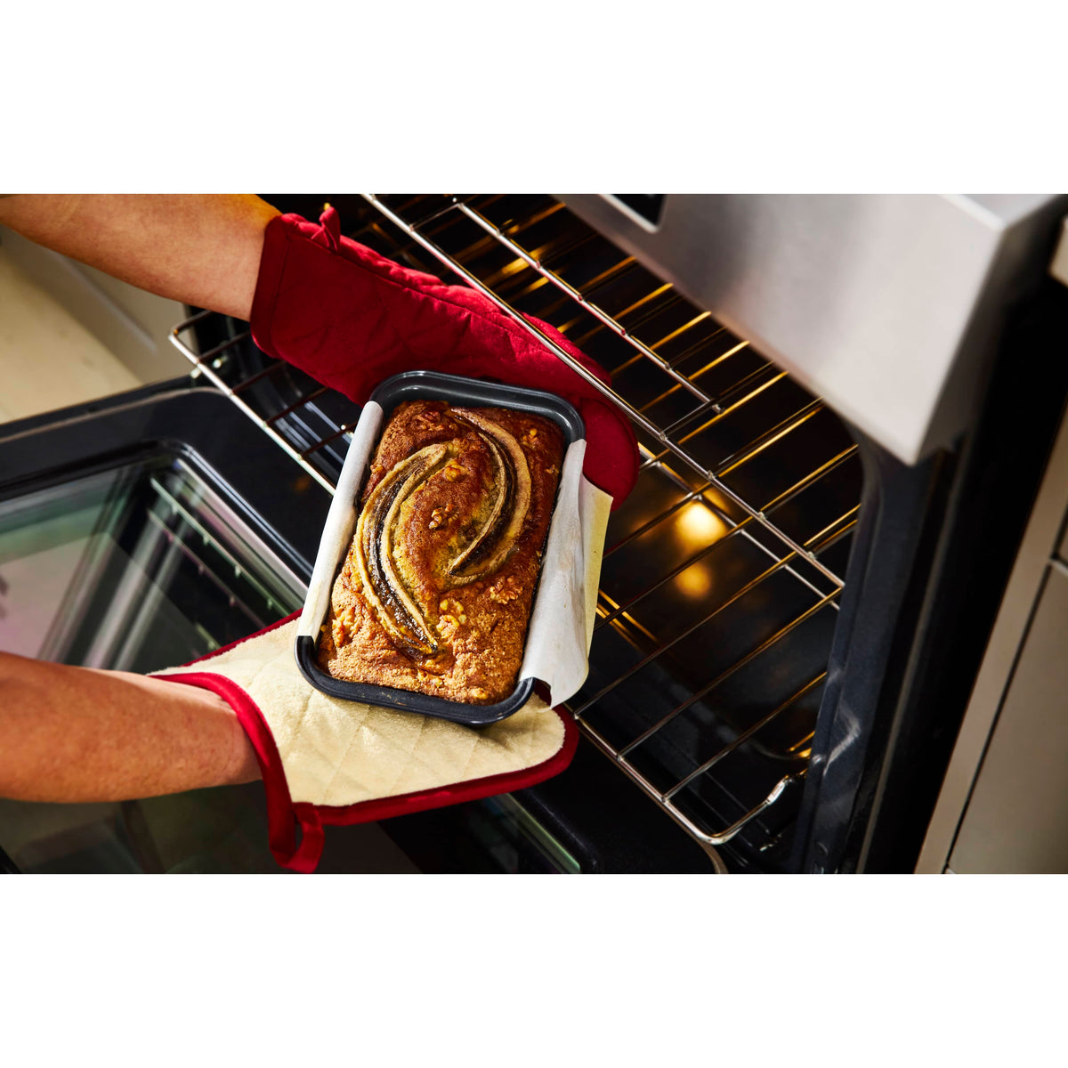 Cotton Oven Mitt - Brick