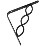 8" Decorative Black Scroll Shelf Bracket