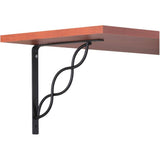 8" Decorative Black Scroll Shelf Bracket