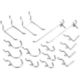 Garage Peg Hooks, for 1/4" Pegboard - 16 Pack, Assorted Hooks