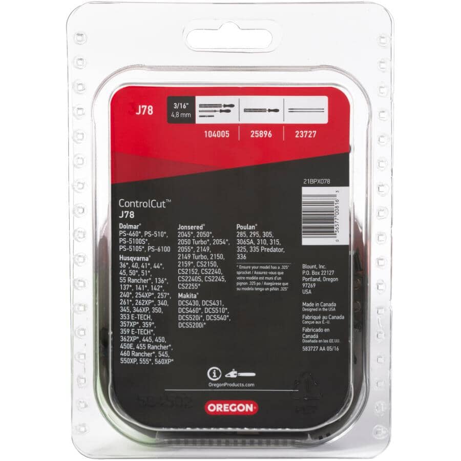 J78 ControlCut Replacement Chainsaw Chain - 20"
