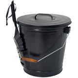 Ash Container - with Lid & Shovel, Black