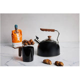 Tea Kettle with Short Wood Handle - Black, 2.3 L