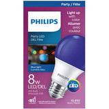 8W A19 Medium Base Non-Dimmable Blue LED Light Bulb