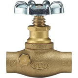 1/2" Copper Straight Stop Valve - with Drain + Aluminum Handle