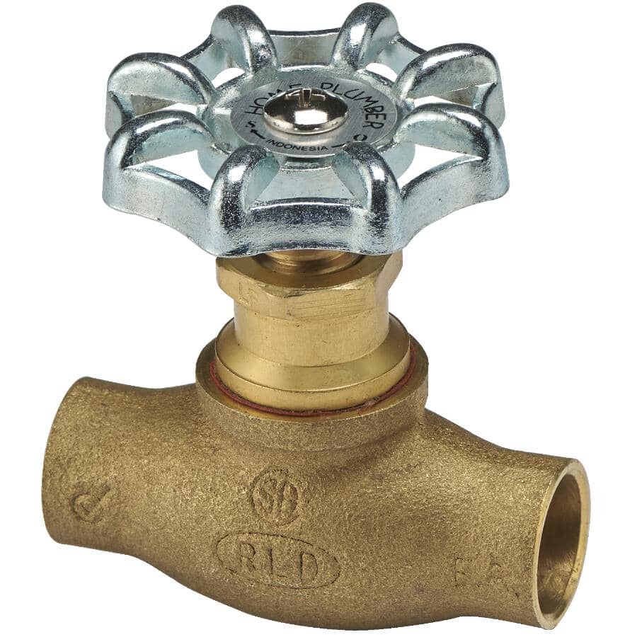 1/2" Copper Straight Stop Valve - with Aluminum Handle